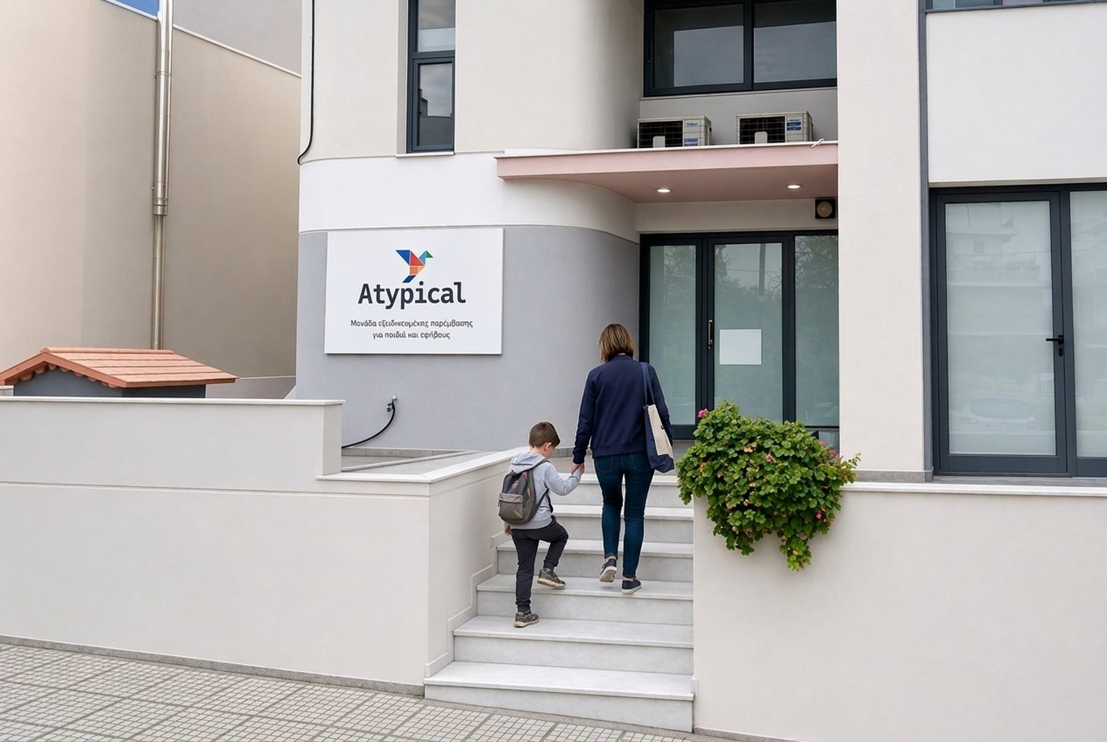 Η είσοδος της μονάδας Μεταμόρφωσης του Atypical Center, Λουκιανού 2